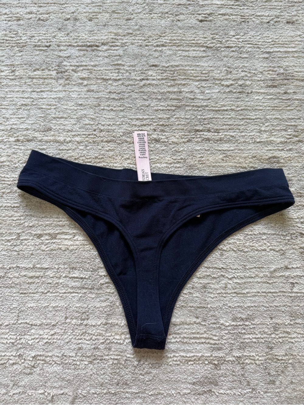 Victoria’s Secret Navy Logo Thong (Size Small) - Picture 4 of 5